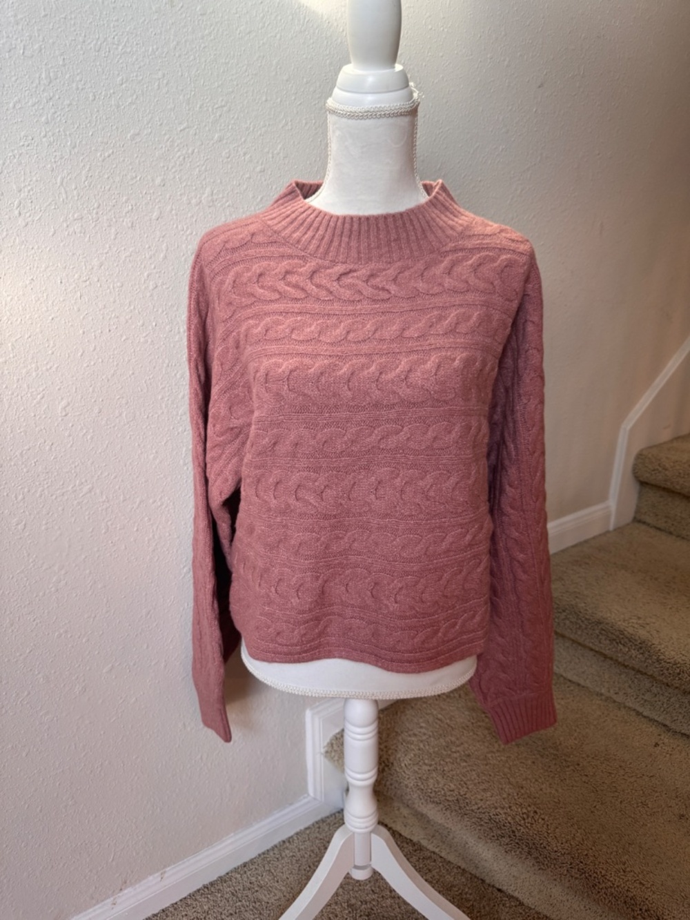 PAPILLON ROSE CABLE KNIT SWEATER - Picture 2 of 7
